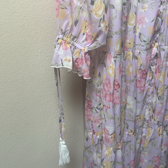 🌸 Natural Splendor Lavender Floral Print Maxi Dress🌸 - Picture 7 of 8